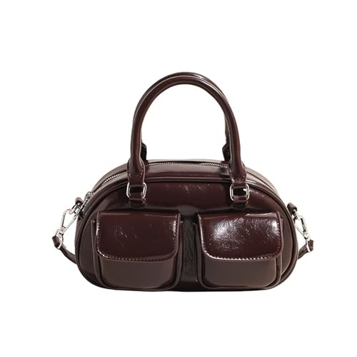 Stilvolle Damen-Umhängetasche, elegante Umhängetasche, PU-Leder, Handtasche mit Tragegriff oben, für Arbeit oder den täglichen Gebrauch, PU-Leder-Handtaschen, Kaffeebraun, One Size von Klaisy