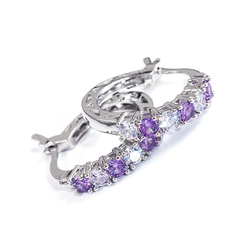 Stilvolle Ohrstecker mit kubischem Zirkonia, modischer Kupferschmuck, Hervorhebung bunter Zirkonia, Verzierung, Party, Einheitsgröße, Wie beschrieben, Wie beschrieben von Klaisy