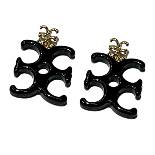 Stilvolle übergroße Buchstaben-Ohrringe, Handwerk aus Kunstharz, tragbar und bequem zu tragen für modische Damen-Outfits, einzigartige Harz-Tropfen-Ohrringe, Einheitsgröße, Wie beschrieben, Wie von Klaisy