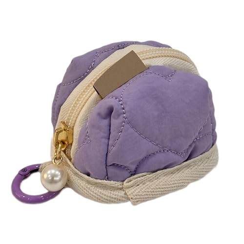 Tragbare Kopfhörer-Hülle und Münztasche, mit Reißverschluss, Lippenstift-Aufbewahrungstasche, Kleingeldfach für Fitness und Outdoor-Aktivitäten, bequeme Münzbörse, violett, Mass Beauty von Klaisy