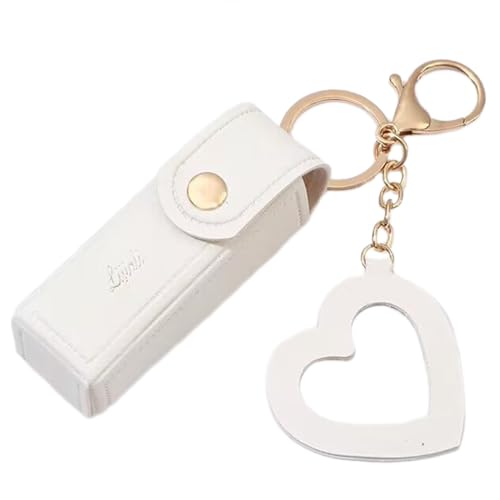 Tragbarer Lippenstift Tasche Schlüsselbeutel Aufbewahrung Mit Herzanhänger Für Frauen Lippenstifte Schutzabdeckung Keyring Handtasche von Klaisy