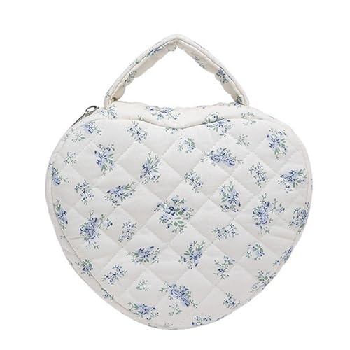 Trendige Kosmetiktasche mit Blumenmuster, elegante Make-up-Tasche, großes Fassungsvermögen, organisiert für Reisen und den täglichen Gebrauch, Damen-Reisetasche, Blauer Kürbis, Mass Beauty von Klaisy