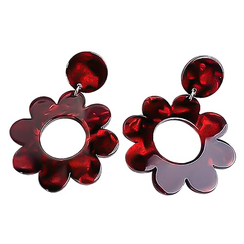 Übertriebenes Design Sinn Sinn Modeölmalerei Sternenhimmel Acrylohrringe Retro Blumenohrringe Weibliche Farbige Stollen Für Frauen von Klaisy