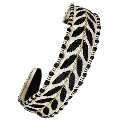 Verstellbares, rutschfestes Haarband, bestickte Blätter, Dekoration, leichtes Stirnband, bequemes Haar-Accessoire für Damen, besticktes Blatt-Haarband Verstellbares, rutschfestes Haarband, bestickte Blätter, Dekoration, leichtes Stirnband, bequemes Haar-Accessoire für Damen, besticktes Blatt-Haarband von Klaisy