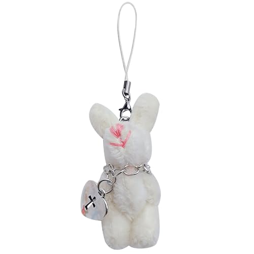 and White Keychain Fashion Phone Lanyard Für Rucksäcke Geldbörse Handgemachtes Schlüsselrang Telefongurt Dekoration Kaninchen Keychain Lanyard von Klaisy