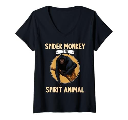 Damen Klammeraffen Klammeraffe T-Shirt mit V-Ausschnitt Damen Klammeraffen Klammeraffe T-Shirt mit V-Ausschnitt von Klammeraffen Klammeraffe Tier Shop