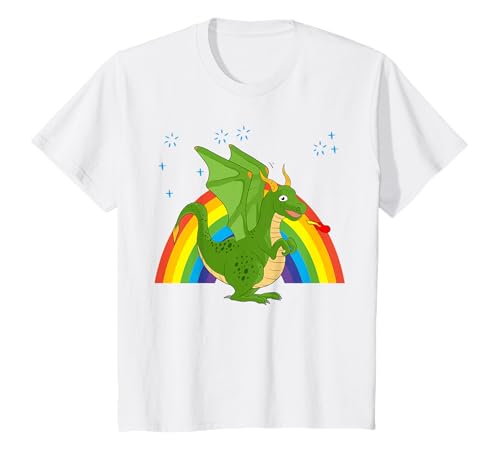 Drachen Kinder Mode Outfits grün Drache Regenbogen Kleidung T-Shirt Drachen Kinder Mode Outfits grün Drache Regenbogen Kleidung T-Shirt von Klamotten Accessoire Kinder Jungs - Drachen Motive