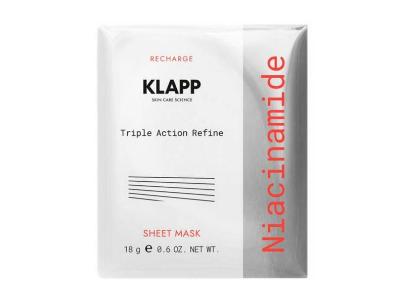 Klapp Cosmetics Gesichtsmaske Niacinamide Triple Action Refine Sheet Mask von Klapp Cosmetics