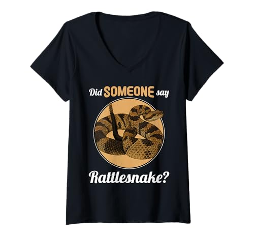 Damen Klapperschlangen Klapperschlange T-Shirt mit V-Ausschnitt von Klapperschlangen Klapperschlange Tier Shop