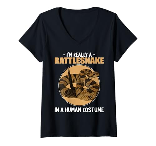 Damen Klapperschlangen Klapperschlange T-Shirt mit V-Ausschnitt von Klapperschlangen Klapperschlange Tier Shop