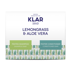 Geschenkset: festes Shampoo und fester Conditioner Lemongrass&Aloe Vera von Klar Seifen