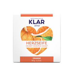 Herzseife Orange 65g, Cosmos zertifiziert, palmölfrei von Klar Seifen