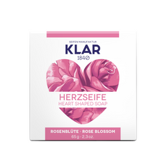 Herzseife Rosenblüte 65g, Cosmos zertifiziert, palmölfrei von Klar Seifen