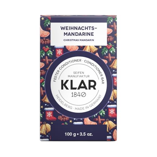 Klar Seifen fester Weihnachtsconditioner Christmas Mandarin, mit süßem Mandarinen und Gewürzduft, Seife 11168 von Klar Seifen