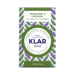 festes Shampoo Teebaumöl & Lavendel 100g (gegen Schuppen) von Klar Seifen