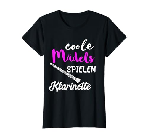 Klarinette Blasmusiker Musik Instrumente Musiker Coole Mädels Spielen Klarinette Klarinettist Musikschule T-Shirt Schwarz S Musicalisch Klassisch geschnitten Crew-Ausschnitt Kurzarm Damen von Klarinette Blasmusiker Musik Instrumente Musiker