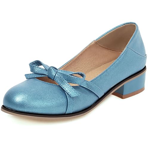 Klarmar Arbeit Flach Schuhe Damen Mode Buro Pump Low Schuhe Mode Abendschuhe Runde Zehen Blau Gr 36 EU Klarmar Arbeit Flach Schuhe Damen Mode Buro Pump Low Schuhe Mode Abendschuhe Runde Zehen Blau Gr 36 EU von Klarmar