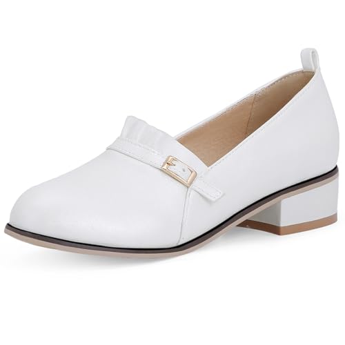 Klarmar Arbeit Flach Schuhe Damen Mode Buro Pump Low Schuhe Mode Abendschuhe Runde Zehen Weiß Gr 41 EU/43 Klarmar Arbeit Flach Schuhe Damen Mode Buro Pump Low Schuhe Mode Abendschuhe Runde Zehen Weiß Gr 41 EU/43 von Klarmar