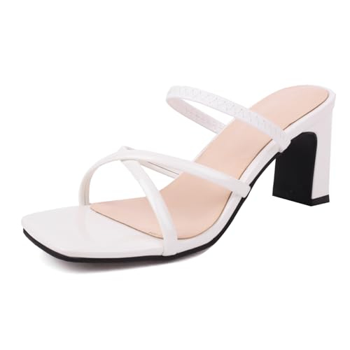 Klarmar Blockabsatz Sandals Damen Knöchelriemchen Bride Schuhe Square Offene Zeh Büro-Sandales Elegant Party Slingback Weiß Gr 40.5 EU/42 Klarmar Blockabsatz Sandals Damen Knöchelriemchen Bride Schuhe Square Offene Zeh Büro-Sandales Elegant Party Slingback Weiß Gr 40.5 EU/42 von Klarmar