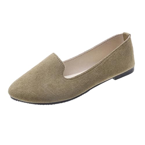 Klarmar Candy Color Flach Schuhe Damen Dolly Schuhe Arbeit Schuhe Leisure Ohne Verschluss Wildleder Pump Party Arbeit Loafer Army-Grün Gr 39 EU/40 von Klarmar