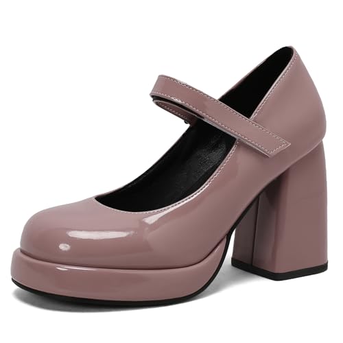 Klarmar Chunky Höhe Ferse Schuhe Damen Plateau Knöchelriemchen Geschlossen Knöchelriemchen Elegant Party Prom Pumps Violett Gr 36 EU Klarmar Chunky Höhe Ferse Schuhe Damen Plateau Knöchelriemchen Geschlossen Knöchelriemchen Elegant Party Prom Pumps Violett Gr 36 EU von Klarmar
