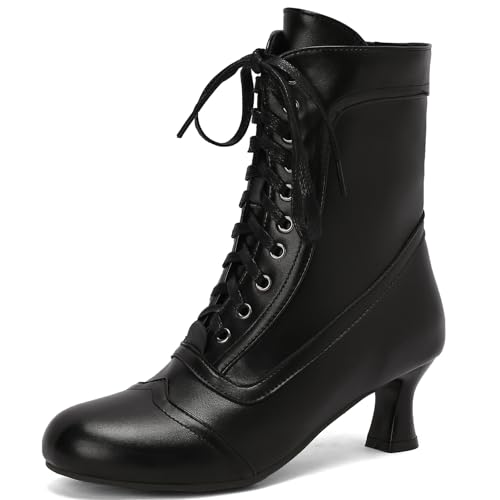 Klarmar Damen Ankle Motorradstiefel Kitten Stiefel Komfort Runde Zehen Motorcycl Winter Anzugstiefel Komfort Stiefel Schnüren Schwarz Gr 36.5 EU/37 CN/23.5CM Klarmar Damen Ankle Motorradstiefel Kitten Stiefel Komfort Runde Zehen Motorcycl Winter Anzugstiefel Komfort Stiefel Schnüren Schwarz Gr 36.5 EU/37 CN/23.5CM von Klarmar