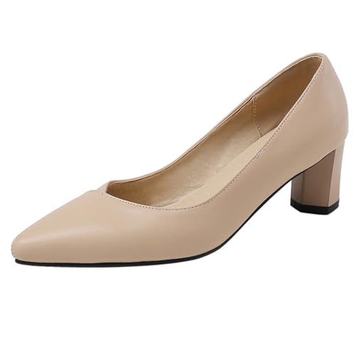 Klarmar Damen Buro Arbeit Blockabsatz Pointed Toe Pump Elegant Ohne Verschluss Pump Basic Kleid Prom Schuhe Aprikose Gr 43 EU/45 Klarmar Damen Buro Arbeit Blockabsatz Pointed Toe Pump Elegant Ohne Verschluss Pump Basic Kleid Prom Schuhe Aprikose Gr 43 EU/45 von Klarmar
