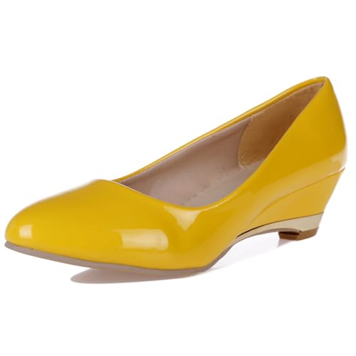 Klarmar Damen Buro Keilabsatz Pump Ohne Verschluss Block Schuhe Arbeit Mid Schuhe Leisure Gelb Gr 40.5 EU/42 Klarmar Damen Buro Keilabsatz Pump Ohne Verschluss Block Schuhe Arbeit Mid Schuhe Leisure Gelb Gr 40.5 EU/42 von Klarmar