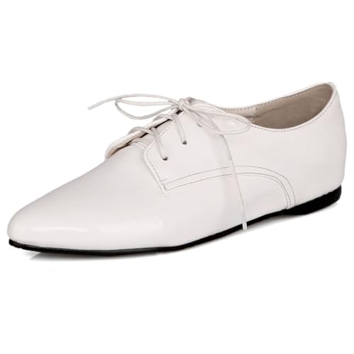 Klarmar Damen Flach Pump Pointed Toe Schnüren Schuhe Arbeit Büroschuhe Lack Weiß Gr 38 EU/39 Klarmar Damen Flach Pump Pointed Toe Schnüren Schuhe Arbeit Büroschuhe Lack Weiß Gr 38 EU/39 von Klarmar