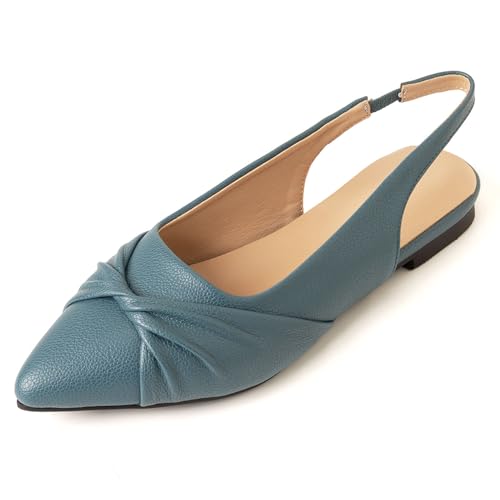 Klarmar Damen Flach Schuhe Sandals Pointed Toe Mules Buro Pantoffeln Hausschuhe Pantoffeln Sandals Ohne Verschluss Bride Schuhe Dark-Grün Gr 32 EU von Klarmar
