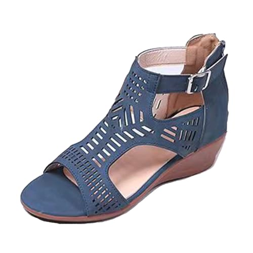 Klarmar Damen Keilabsatz Römersandalens Leisure Arbeit Schuhe Peep Toe Leisure Wildleder Büro-Sandales Blau Gr 40.5 EU/42 Klarmar Damen Keilabsatz Römersandalens Leisure Arbeit Schuhe Peep Toe Leisure Wildleder Büro-Sandales Blau Gr 40.5 EU/42 von Klarmar