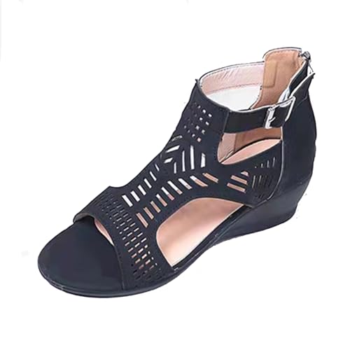 Klarmar Damen Keilabsatz Römersandalens Leisure Arbeit Schuhe Peep Toe Leisure Wildleder Büro-Sandales Schwarz Gr 38 EU/39 Klarmar Damen Keilabsatz Römersandalens Leisure Arbeit Schuhe Peep Toe Leisure Wildleder Büro-Sandales Schwarz Gr 38 EU/39 von Klarmar
