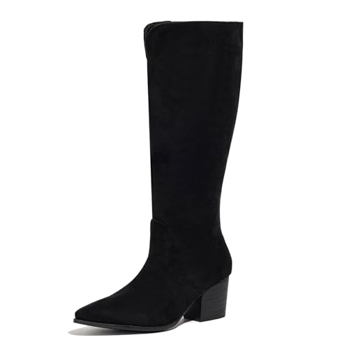 Klarmar Damen Kenn High Blockabsatz Stiefel Wildleder Reitstiefel Pointed Toe Reißverschluss Wildleder Overknees Stiefel Winter Schwarz Gr 40.5 EU/42 Klarmar Damen Kenn High Blockabsatz Stiefel Wildleder Reitstiefel Pointed Toe Reißverschluss Wildleder Overknees Stiefel Winter Schwarz Gr 40.5 EU/42 von Klarmar