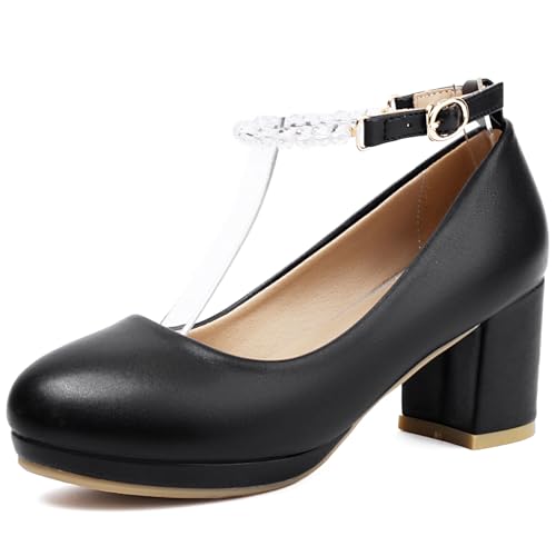 Klarmar Damen Knöchelriemchen Block Schuhe Formal Mary Jane Elegant Buro Pumps Runde Zehen Party Chunky Schuhe Schwarz Gr 38 EU/39 Klarmar Damen Knöchelriemchen Block Schuhe Formal Mary Jane Elegant Buro Pumps Runde Zehen Party Chunky Schuhe Schwarz Gr 38 EU/39 von Klarmar