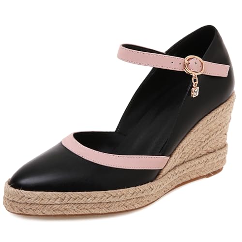 Klarmar Damen Knöchelriemchen Espadrille Sandals Keilabsatz Schuhe Leisure Geschlossen Pump Party-Sandales Schwarz Gr 31 EU Klarmar Damen Knöchelriemchen Espadrille Sandals Keilabsatz Schuhe Leisure Geschlossen Pump Party-Sandales Schwarz Gr 31 EU von Klarmar