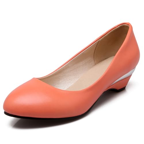 Klarmar Damen Low Keilabsatz Schuhe Ohne Verschluss Buro Pump Arbeit Low Schuhe Basic Pumps Orange Gr 40.5 EU/42 Klarmar Damen Low Keilabsatz Schuhe Ohne Verschluss Buro Pump Arbeit Low Schuhe Basic Pumps Orange Gr 40.5 EU/42 von Klarmar
