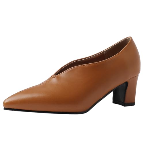 Klarmar Damen Pointed Toe Pump Ohne Verschluss Blockabsatz Buro Arbeit Schuhe Mid Chunky Heel Formal Schuhe Gelb Gr 32 EU Klarmar Damen Pointed Toe Pump Ohne Verschluss Blockabsatz Buro Arbeit Schuhe Mid Chunky Heel Formal Schuhe Gelb Gr 32 EU von Klarmar