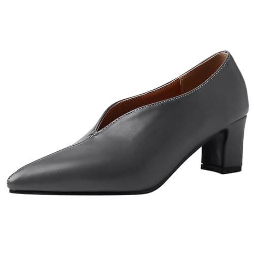 Klarmar Damen Pointed Toe Pump Ohne Verschluss Blockabsatz Buro Arbeit Schuhe Mid Chunky Heel Formal Schuhe Grau Gr 36.5 EU/37 Klarmar Damen Pointed Toe Pump Ohne Verschluss Blockabsatz Buro Arbeit Schuhe Mid Chunky Heel Formal Schuhe Grau Gr 36.5 EU/37 von Klarmar