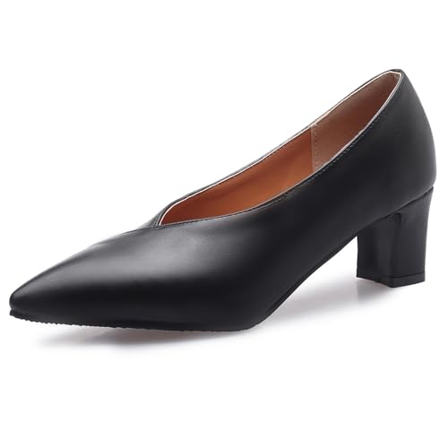 Klarmar Damen Pointed Toe Pump Ohne Verschluss Blockabsatz Buro Arbeit Schuhe Mid Chunky Heel Formal Schuhe Schwarz Gr 32 EU Klarmar Damen Pointed Toe Pump Ohne Verschluss Blockabsatz Buro Arbeit Schuhe Mid Chunky Heel Formal Schuhe Schwarz Gr 32 EU von Klarmar