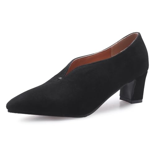 Klarmar Damen Pointed Toe Pump Ohne Verschluss Blockabsatz Buro Arbeit Schuhe Mid Chunky Heel Formal Schuhe Schwarz Gr 41 EU/43 Klarmar Damen Pointed Toe Pump Ohne Verschluss Blockabsatz Buro Arbeit Schuhe Mid Chunky Heel Formal Schuhe Schwarz Gr 41 EU/43 von Klarmar