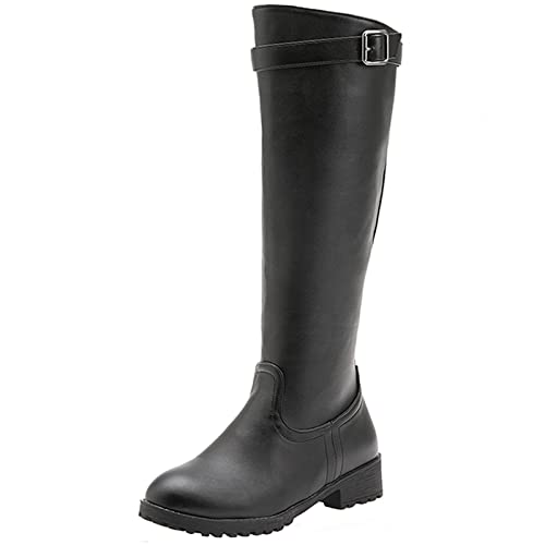 Klarmar Damen Reitstiefel Knee High Warm Klassische Nonslip Overknees Stiefel Winter Klassische Bukle Riding Leisure Schwarz Gr 48 EU/50 Asiatisch/30Cm Klarmar Damen Reitstiefel Knee High Warm Klassische Nonslip Overknees Stiefel Winter Klassische Bukle Riding Leisure Schwarz Gr 48 EU/50 Asiatisch/30Cm von Klarmar