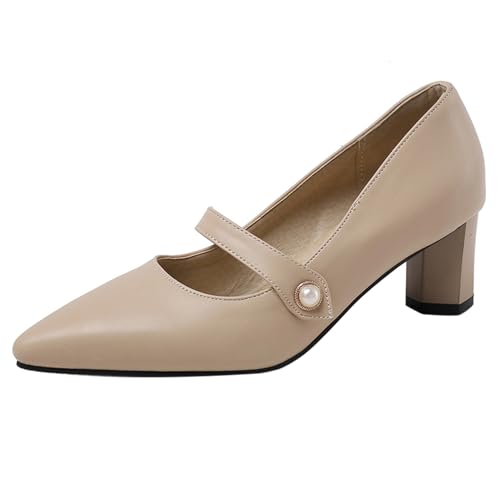Klarmar Damen Schnalle Mitte Blockabsatz Buro Pump Strappy Elegant Mid Schuhe Formal Schuhe Aprikose Gr 39 EU/40 Klarmar Damen Schnalle Mitte Blockabsatz Buro Pump Strappy Elegant Mid Schuhe Formal Schuhe Aprikose Gr 39 EU/40 von Klarmar