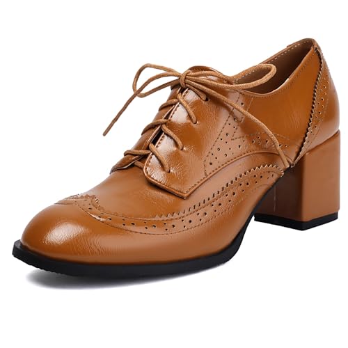 Klarmar Damen Schnüren Colorful Oxford Runde Zehen Block Schuhe Mode Party Abendschuhe Brogue Gelb Gr 40 EU/41 Klarmar Damen Schnüren Colorful Oxford Runde Zehen Block Schuhe Mode Party Abendschuhe Brogue Gelb Gr 40 EU/41 von Klarmar