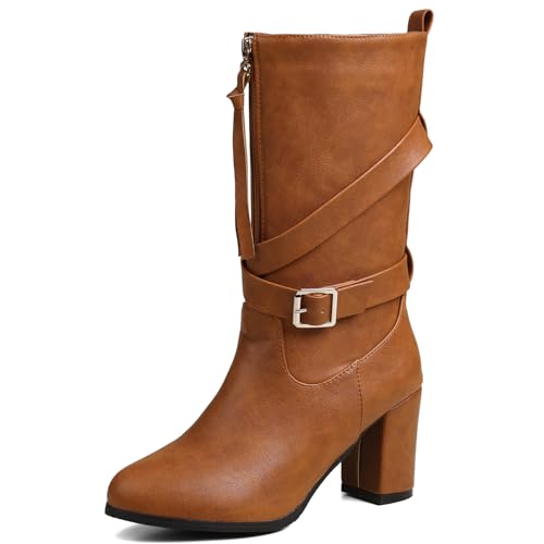 Klarmar Damen Splicing Stiefeletten Party Stilettos Zip Arbeit Buro Mode Anzugstiefel Pointed Toe Elegant Gelb Gr 43 EU/45 Asiatisch/27.5CM von Klarmar