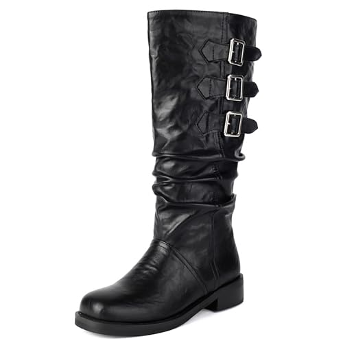 Klarmar Damen Square Toe Riding Kniehohe Stiefel Leisure Reißverschluss Reitstiefel Schwarz Gr 38 EU/39 Klarmar Damen Square Toe Riding Kniehohe Stiefel Leisure Reißverschluss Reitstiefel Schwarz Gr 38 EU/39 von Klarmar