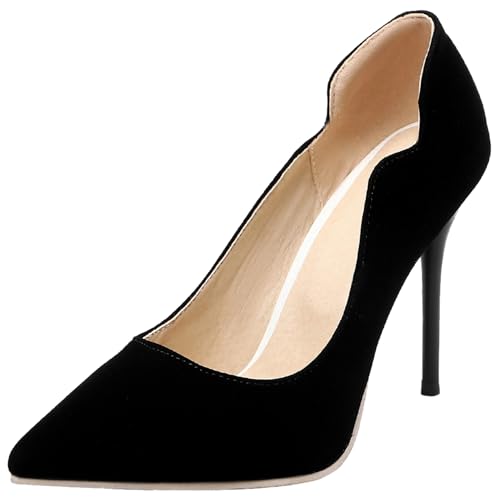 Klarmar Damen Stiletto Ohne Verschluss Pointed Prom Schuhe Hochzeit Party High Schuhe Mode Kleid Schwarz-S Gr 42 EU/44 Klarmar Damen Stiletto Ohne Verschluss Pointed Prom Schuhe Hochzeit Party High Schuhe Mode Kleid Schwarz-S Gr 42 EU/44 von Klarmar