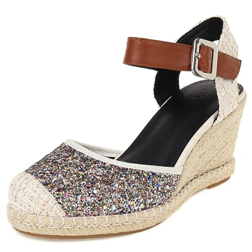 Klarmar Espadrille Keilabsatz Sandalen Damensandalen Runde Zehen Slingback Knöchelriemchen Strand Keilabsatzs Leisure Violett Gr 34 EU Klarmar Espadrille Keilabsatz Sandalen Damensandalen Runde Zehen Slingback Knöchelriemchen Strand Keilabsatzs Leisure Violett Gr 34 EU von Klarmar