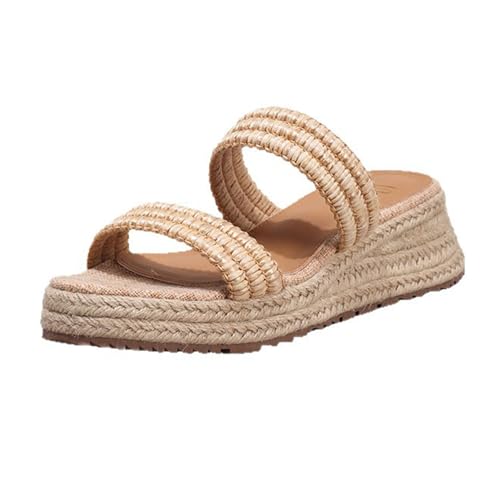 Klarmar Espadrille Sandals Damen Mule Strand Sandals Leisure Komfort Ohne Verschluss Hausschuhe Pantoffeln Pantoffeln Aprikose Gr 35 EU Klarmar Espadrille Sandals Damen Mule Strand Sandals Leisure Komfort Ohne Verschluss Hausschuhe Pantoffeln Pantoffeln Aprikose Gr 35 EU von Klarmar