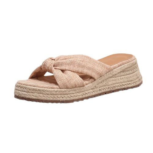 Klarmar Espadrille Sandals Damen Mule Strand Sandals Leisure Komfort Ohne Verschluss Hausschuhe Pantoffeln Pantoffeln Aprikose Gr 35 EU Klarmar Espadrille Sandals Damen Mule Strand Sandals Leisure Komfort Ohne Verschluss Hausschuhe Pantoffeln Pantoffeln Aprikose Gr 35 EU von Klarmar