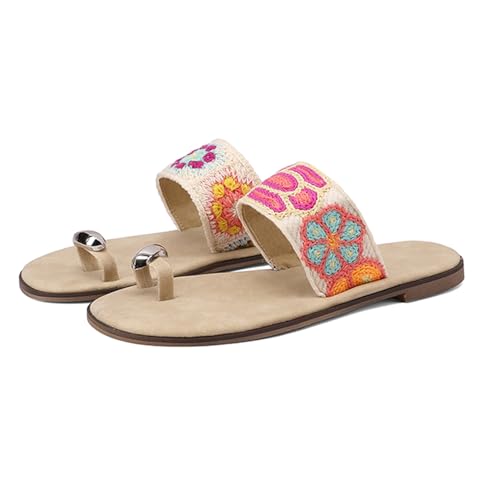 Klarmar Flach Schuhe Slipprs Damen Leisure Strand Schuhe Elegant Bestickt Sandals Sommer Hausschuhe Pantoffeln Pantoffeln Pink Gr 34 EU Klarmar Flach Schuhe Slipprs Damen Leisure Strand Schuhe Elegant Bestickt Sandals Sommer Hausschuhe Pantoffeln Pantoffeln Pink Gr 34 EU von Klarmar